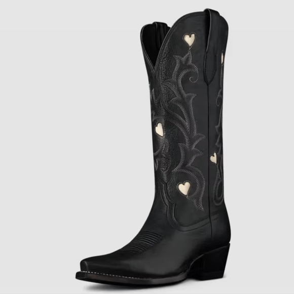 Tecovas Shoes - 🔥NWT LIMITED RELEASE Tecovas Annie Hearts Black White Snip Toe Cowgirl Boots
